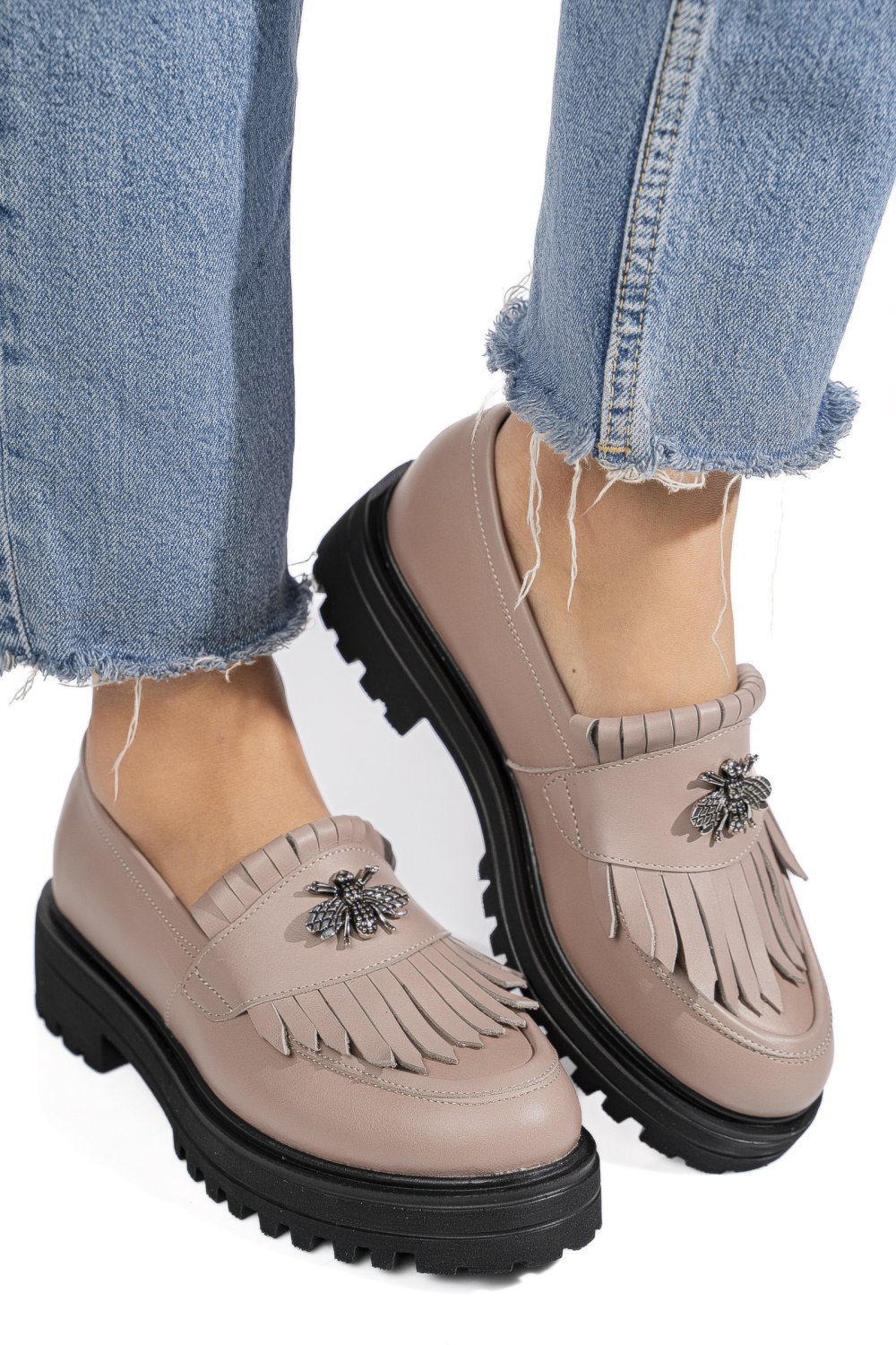 MOCASINI TAUPE PIELE NATURALA 1S77351