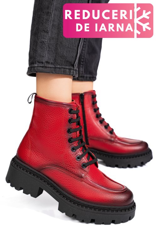 Ghete rosii piele naturala 4s7735