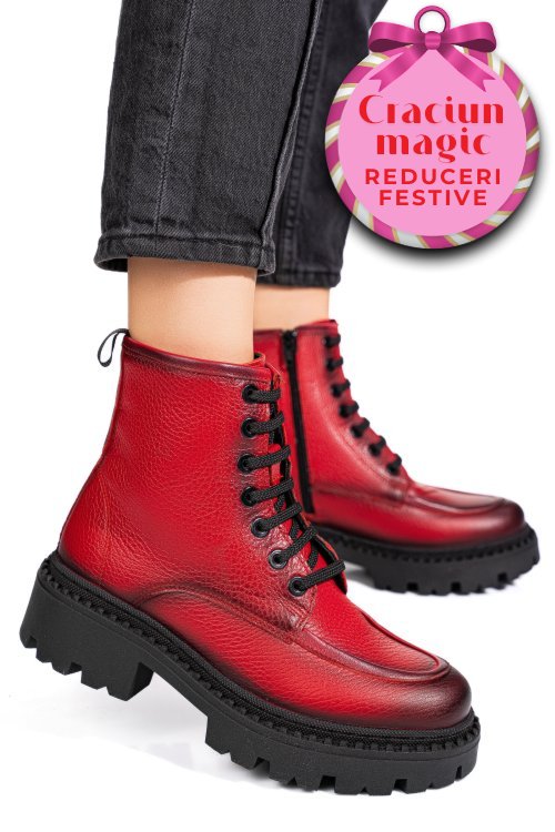 Ghete rosii piele naturala 4s7735