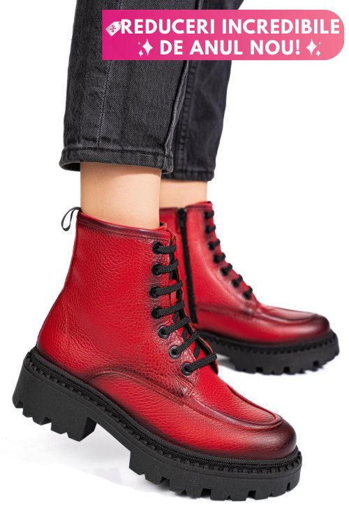 Ghete rosii piele naturala 4s7735