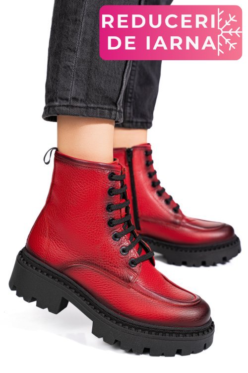 Ghete rosii piele naturala 4s7735