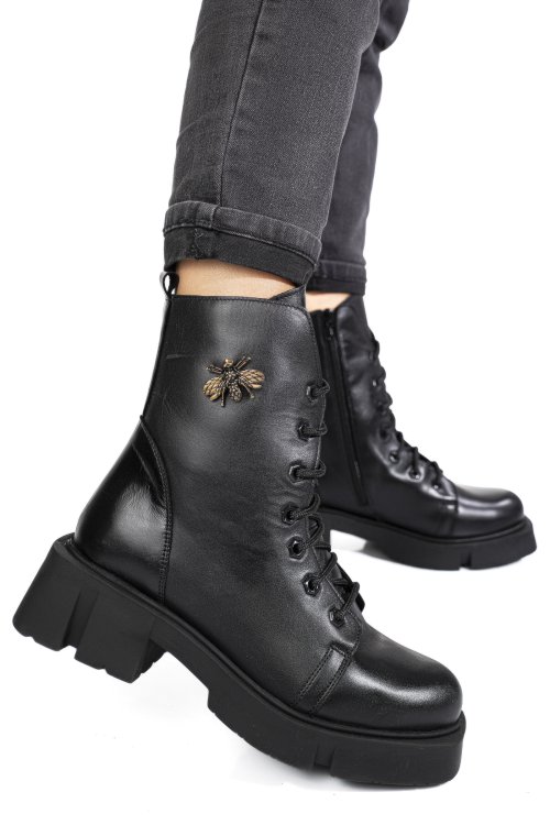 Ghete negre piele naturala 9s7771