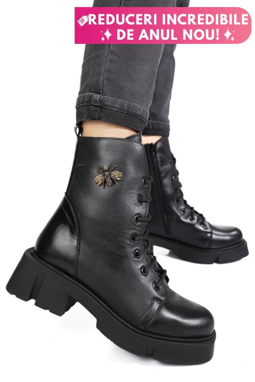 Ghete negre piele naturala 9s7771