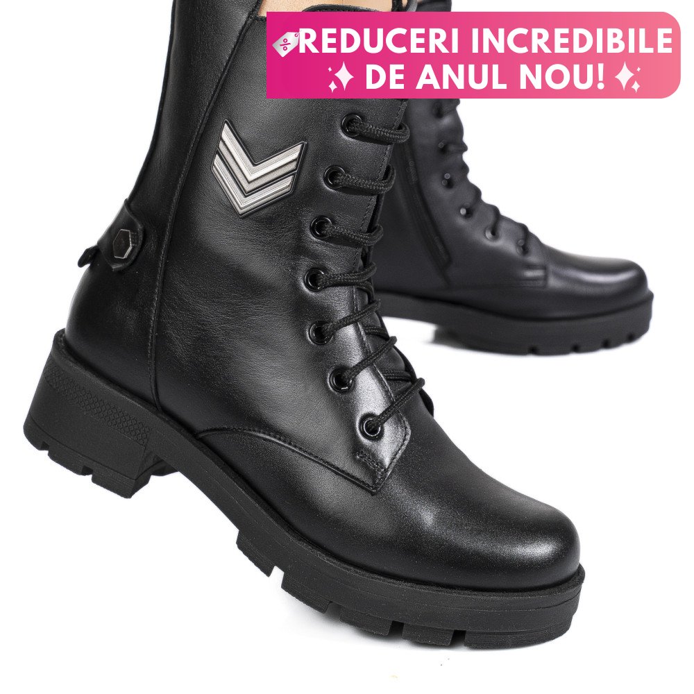 GHETE NEGRE PIELE NATURALA 9S7754