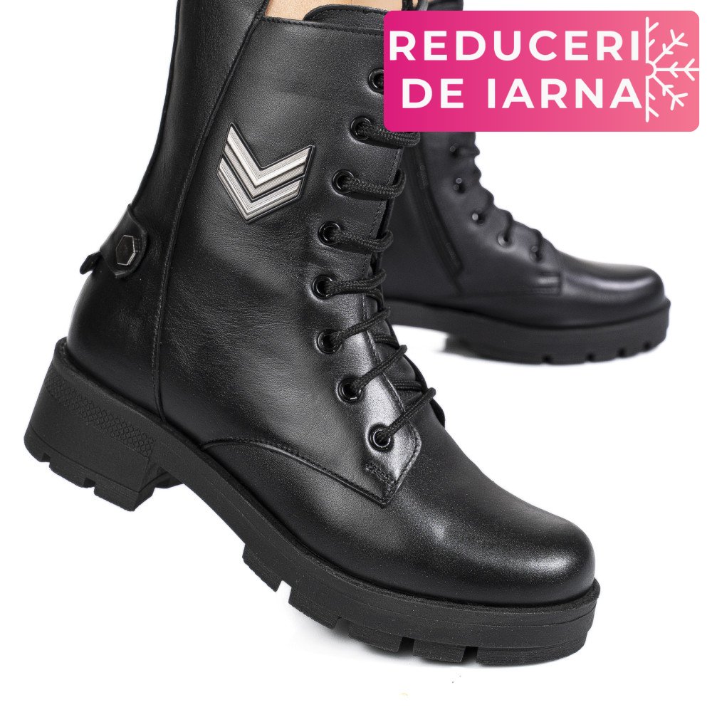 GHETE NEGRE PIELE NATURALA 9S7754