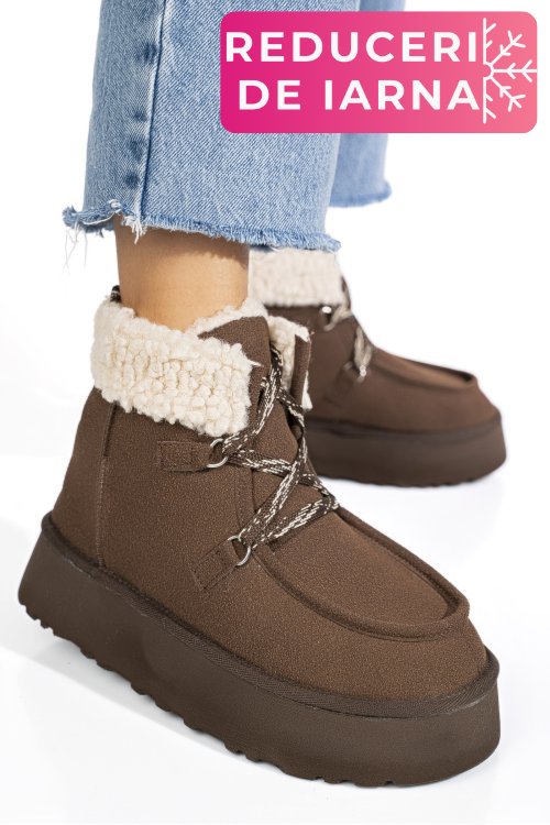 Ghete maro inchis piele naturala intoarsa us77kb002