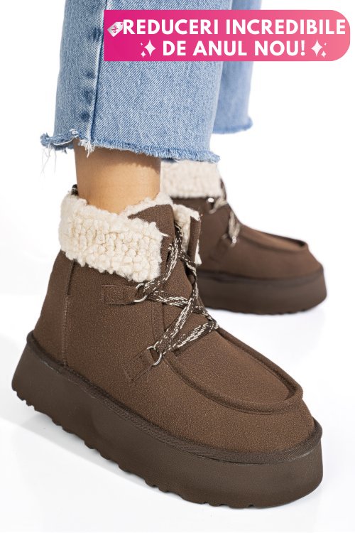 Ghete maro inchis piele naturala intoarsa us77kb002
