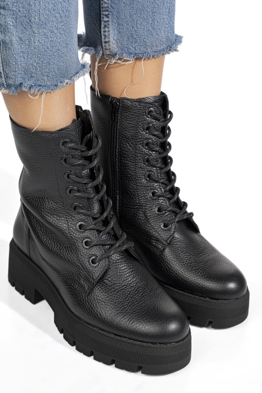 GHETE DAMA DE IARNA PIELE NATURALA NEGRE 1S7731-A