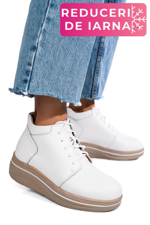 Ghete albe piele naturala 0sp588
