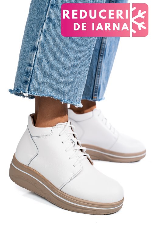 Ghete albe piele naturala 0sp588