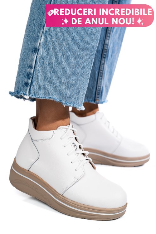 Ghete albe piele naturala 0sp588