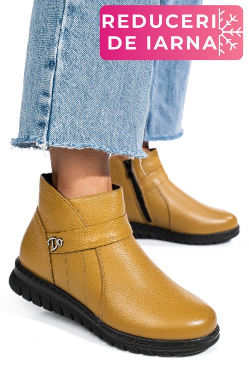 Ghete galbene piele naturala 7sp255