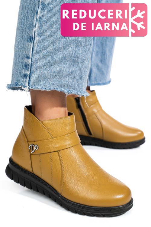 Ghete galbene piele naturala 7sp255