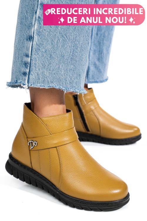 Ghete galbene piele naturala 7sp255