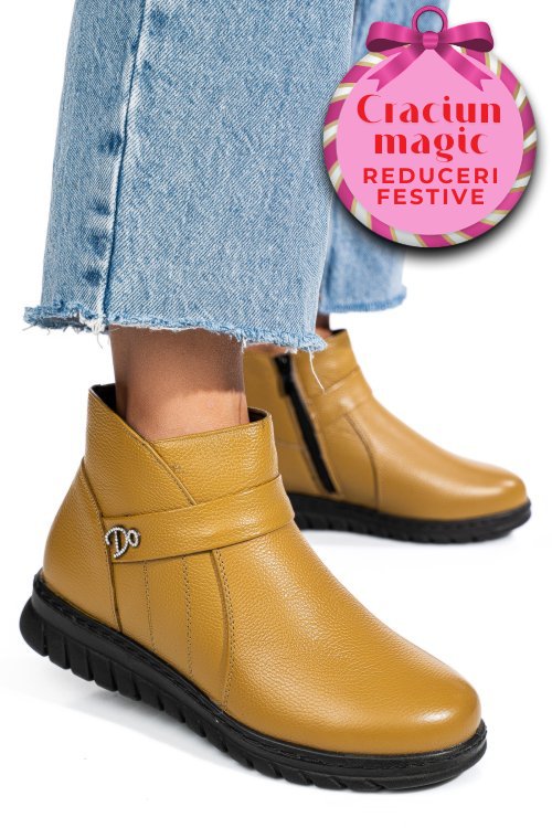 Ghete galbene piele naturala 7sp255