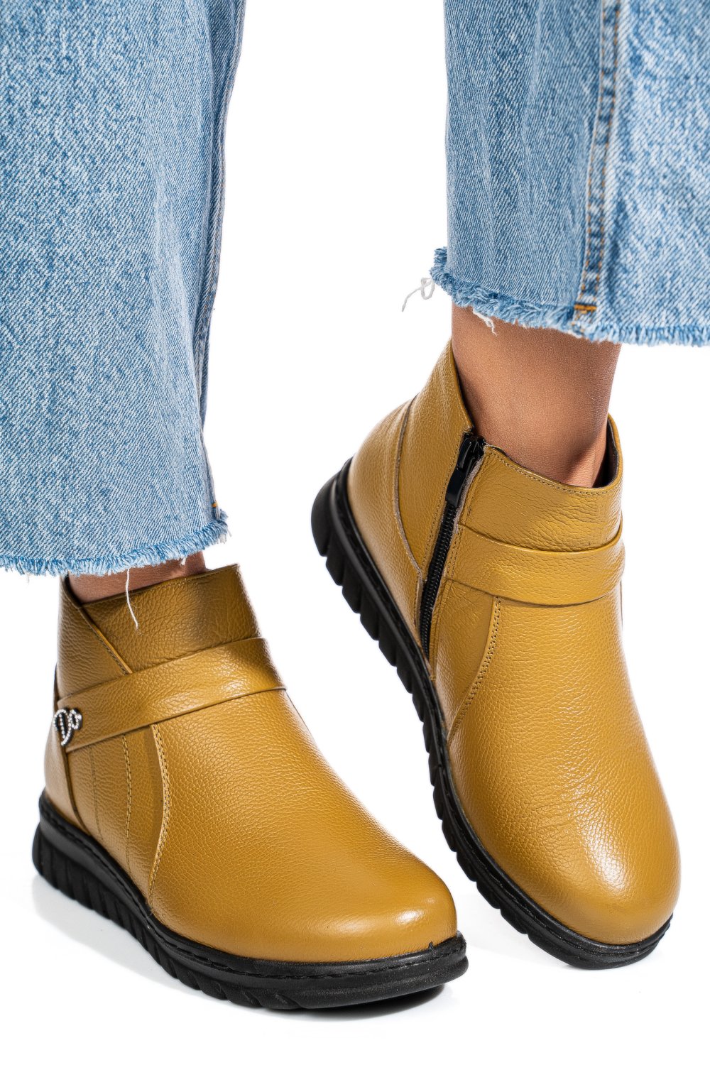 GHETE GALBENE PIELE NATURALA 7SP255