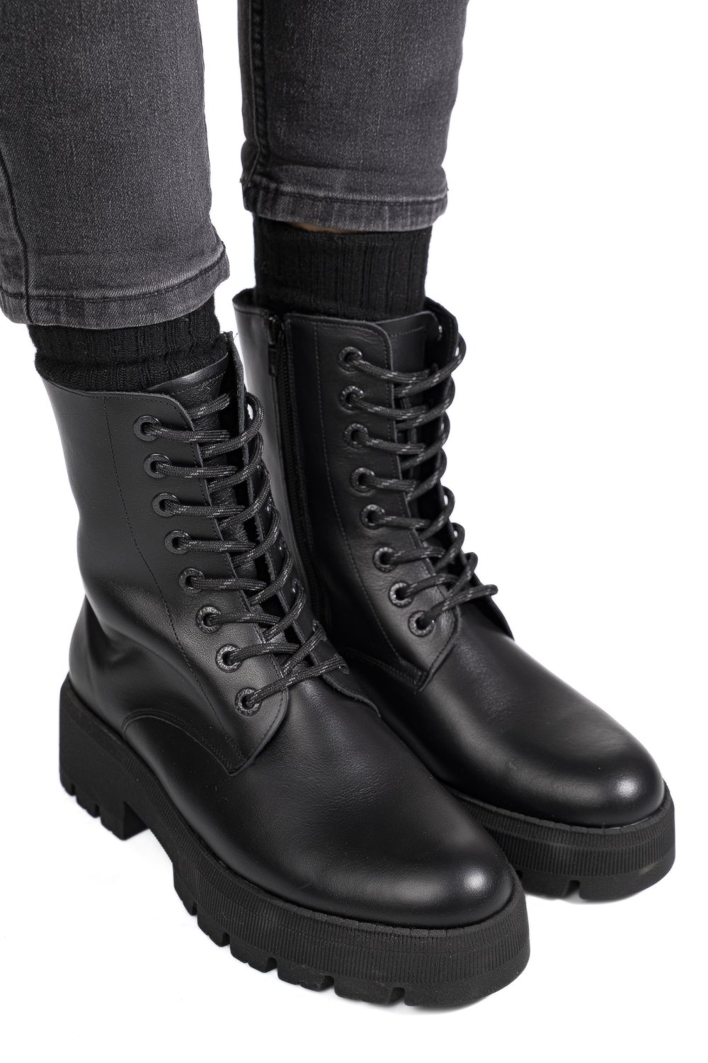 GHETE NEGRE PIELE NATURALA 1S7731-A