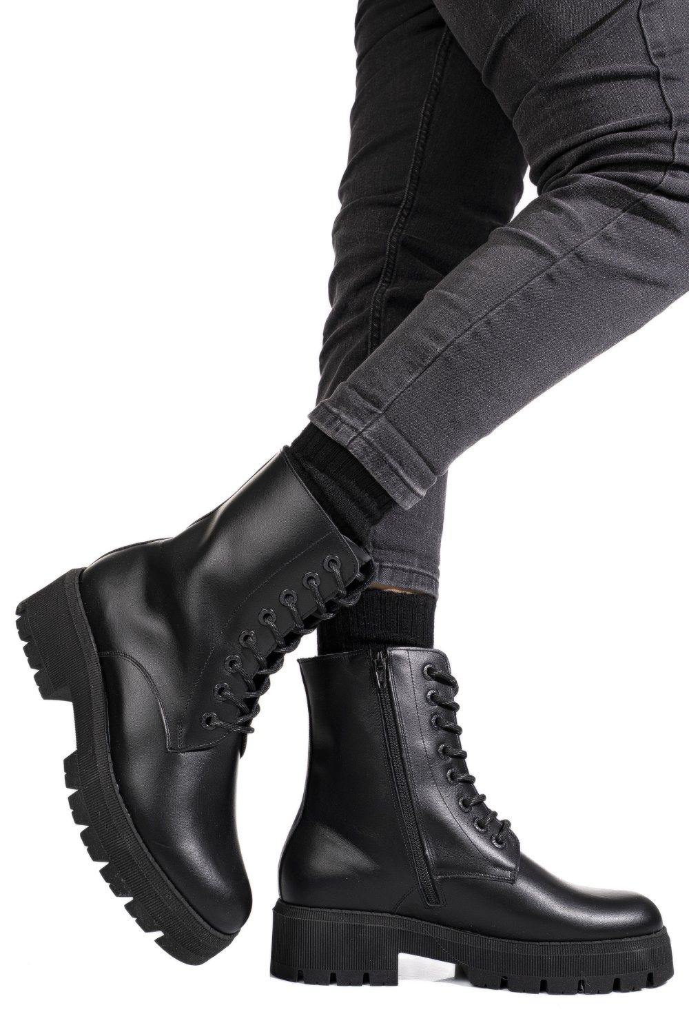 GHETE NEGRE PIELE NATURALA 1S7731-A