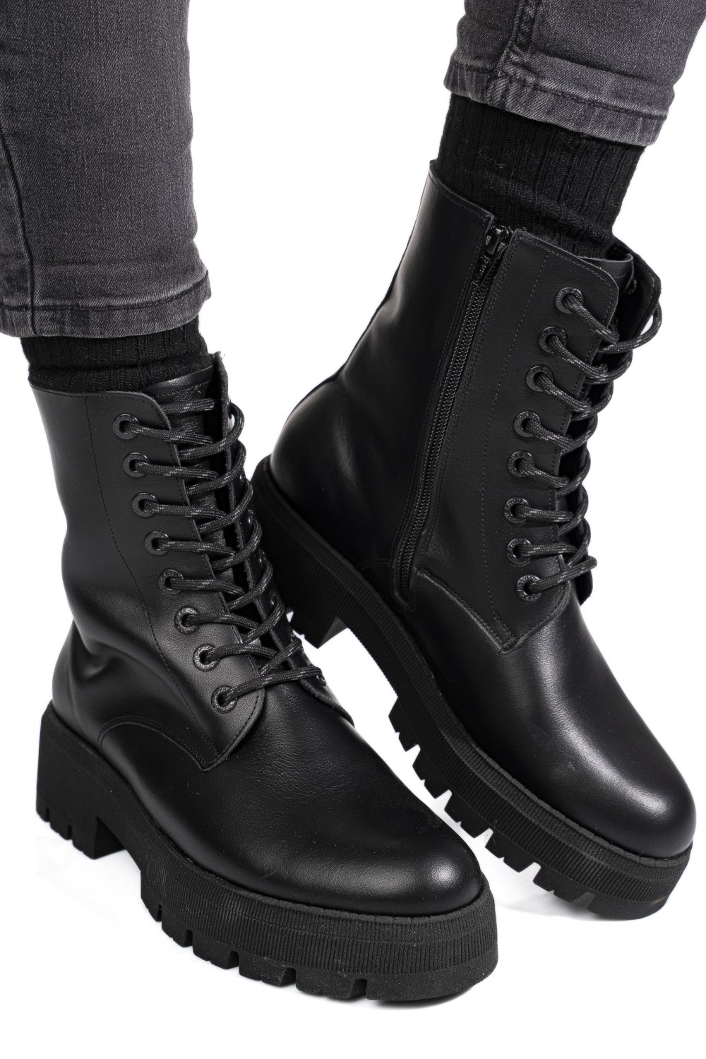 GHETE NEGRE PIELE NATURALA 1S7731-A