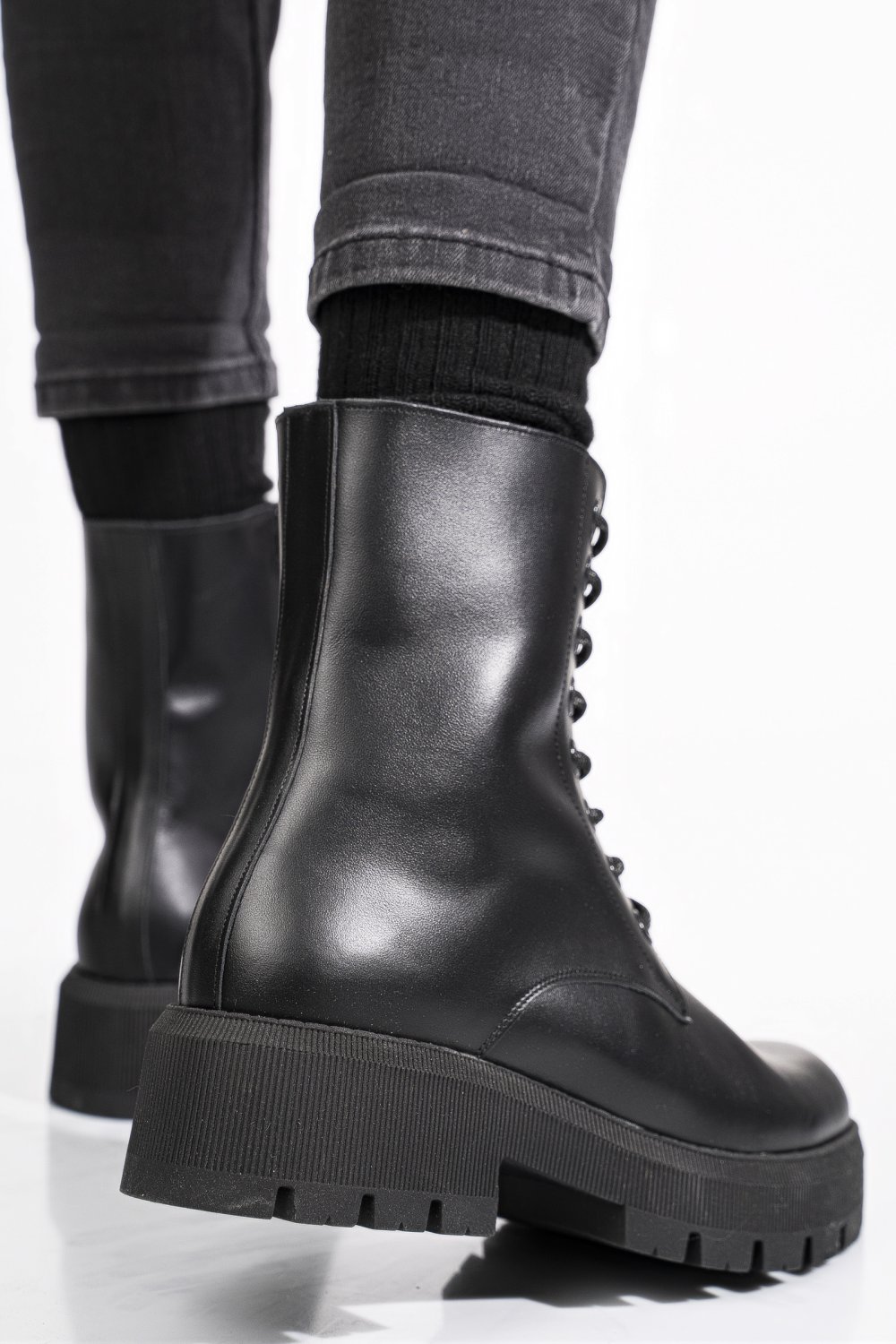 GHETE NEGRE PIELE NATURALA 1S7731-A