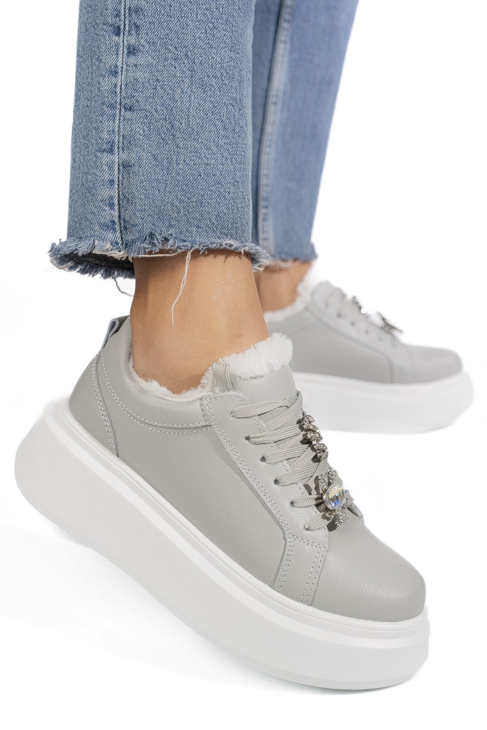 PANTOFI SPORT GRI PIELE NATURALA TSP7011