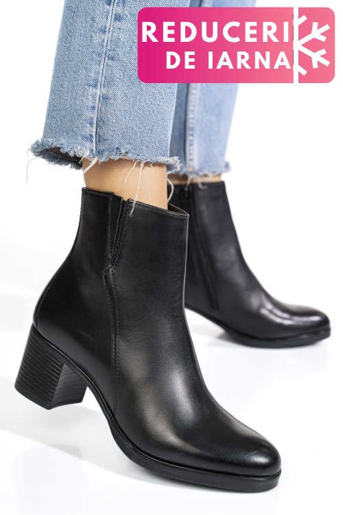Botine negre piele naturala ws77h70h10
