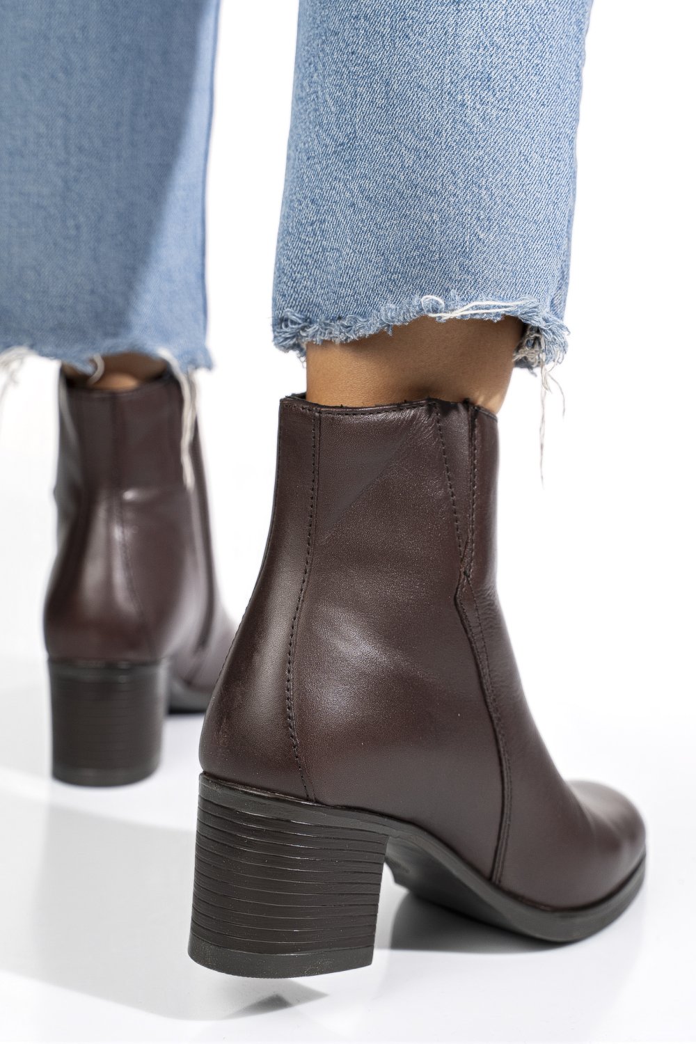 BOTINE MARO INCHIS PIELE NATURALA WS77H70H10