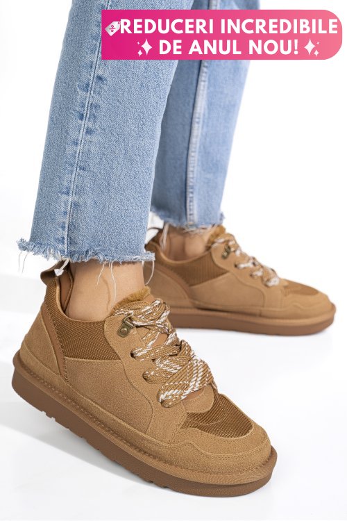 Pantofi sport camel piele naturala intoarsa 1s77204