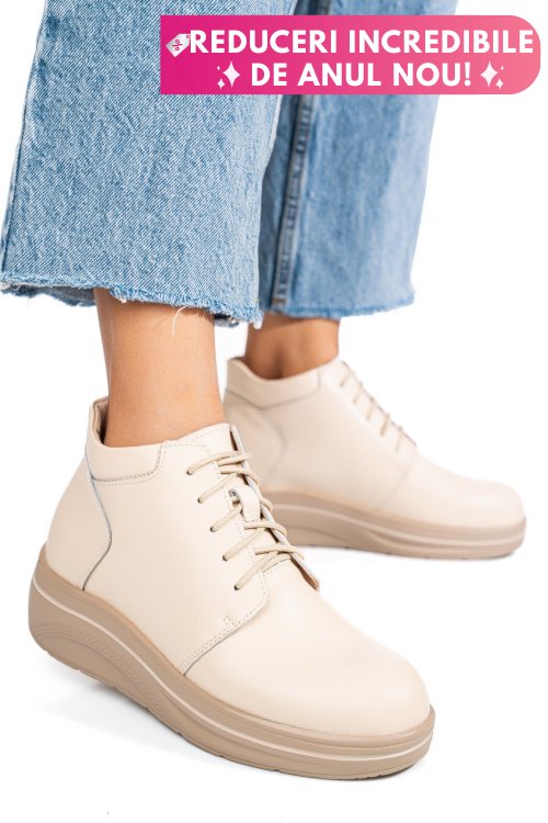 Ghete bej piele naturala 0sp588