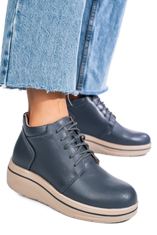 Ghete gri piele naturala 0sp588