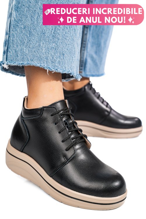 Ghete negre piele naturala 0sp588