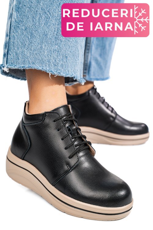 Ghete negre piele naturala 0sp588