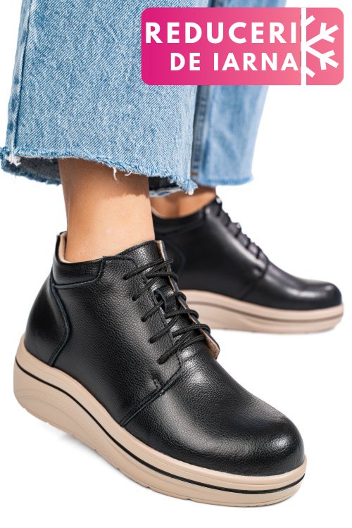 Ghete negre piele naturala 0sp588