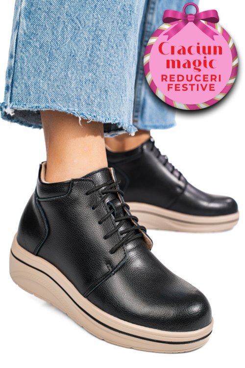 Ghete negre piele naturala 0sp588