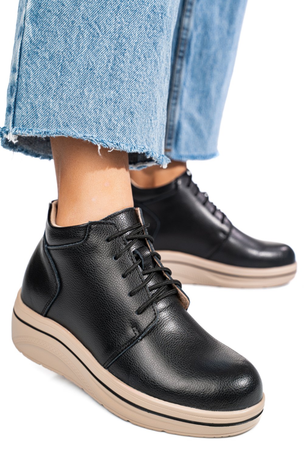 GHETE NEGRE PIELE NATURALA 0SP588