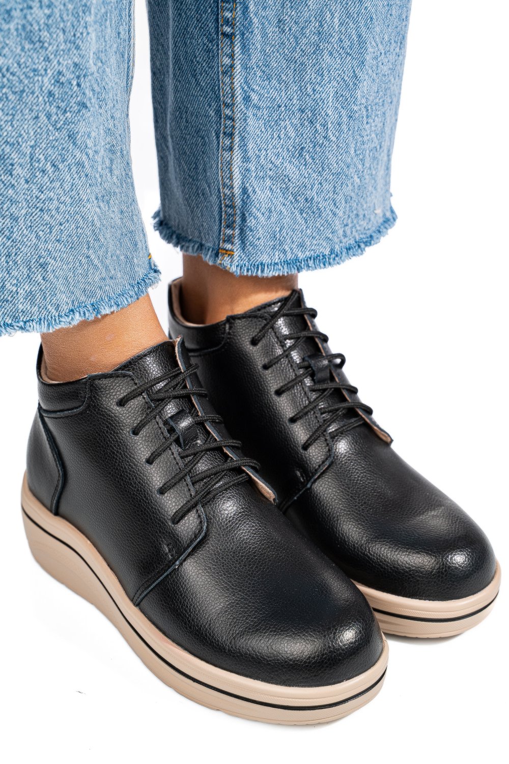 GHETE NEGRE PIELE NATURALA 0SP588