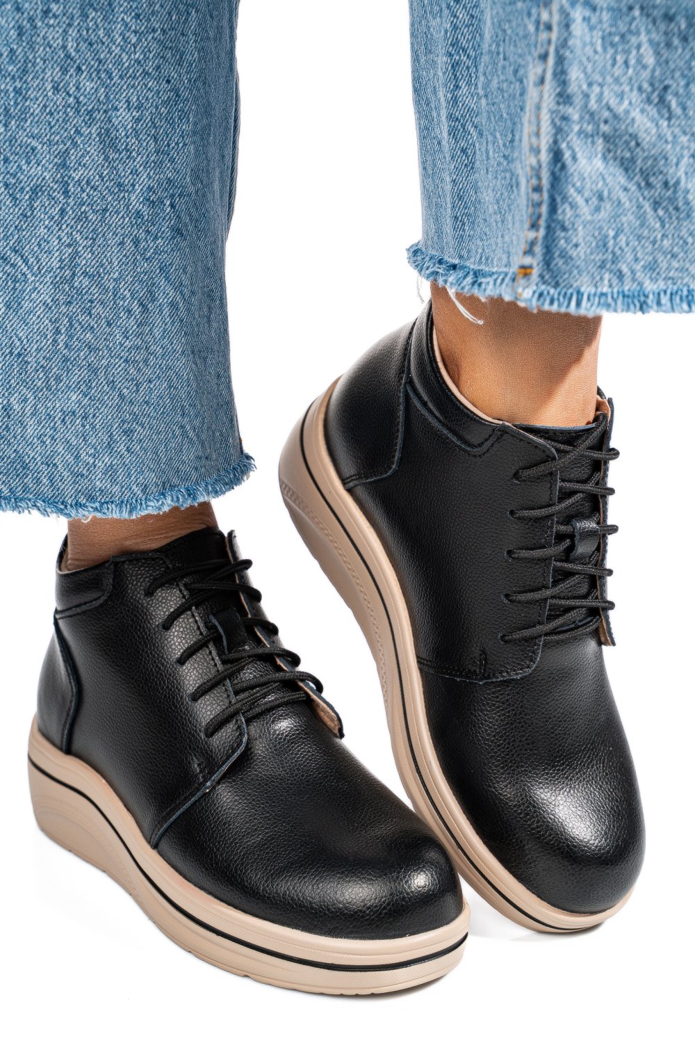 GHETE NEGRE PIELE NATURALA 0SP588