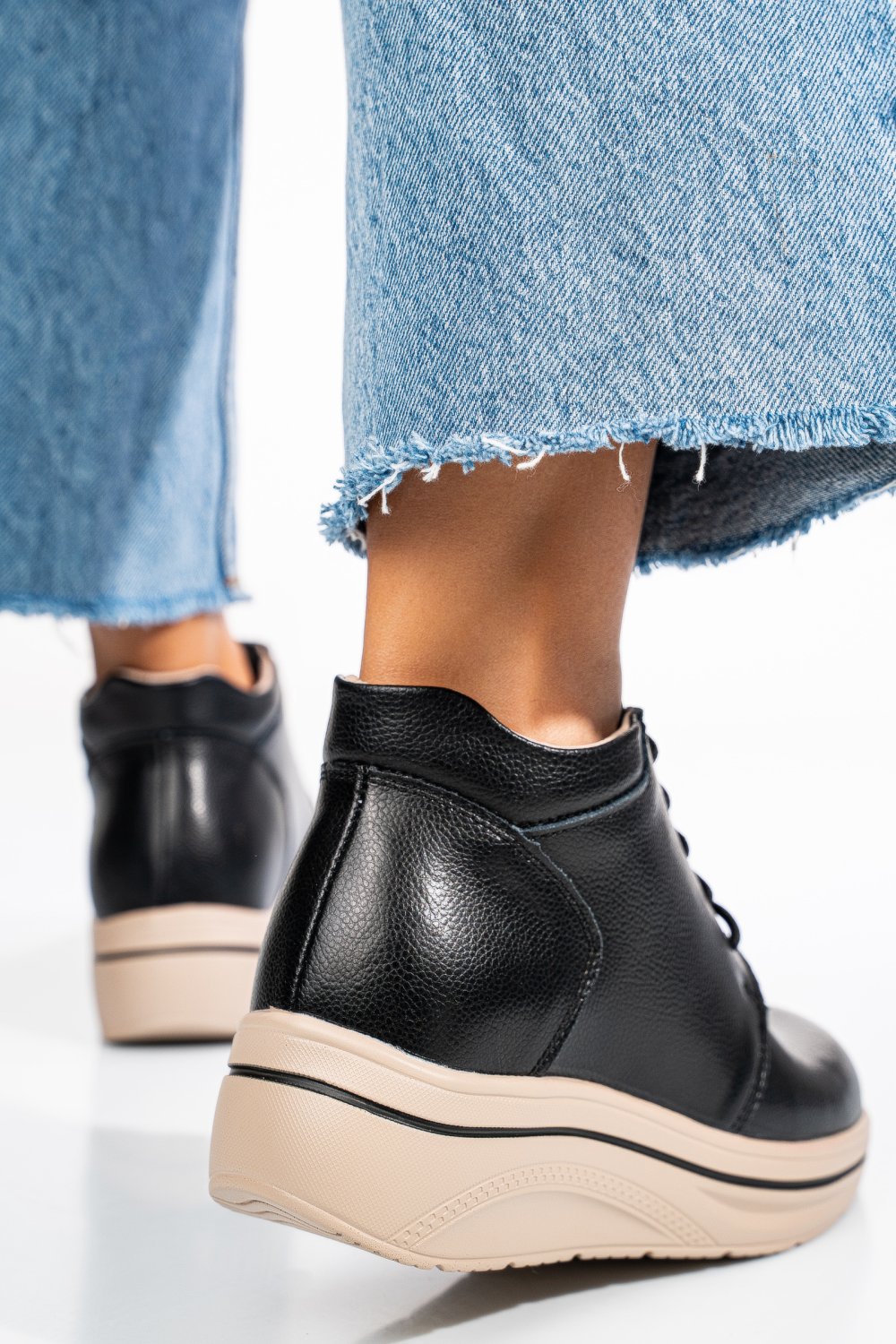 GHETE NEGRE PIELE NATURALA 0SP588