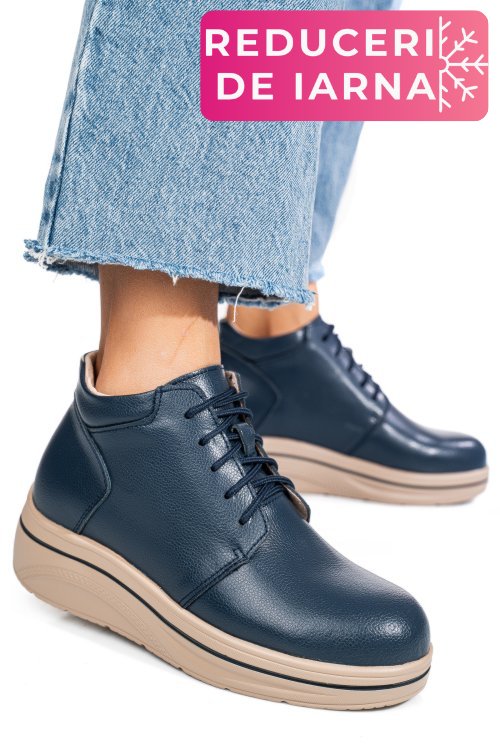 Ghete bleumarin piele naturala 0sp588