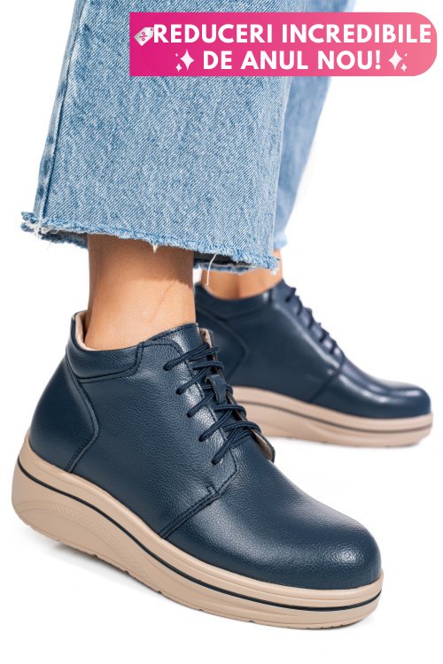 Ghete bleumarin piele naturala 0sp588