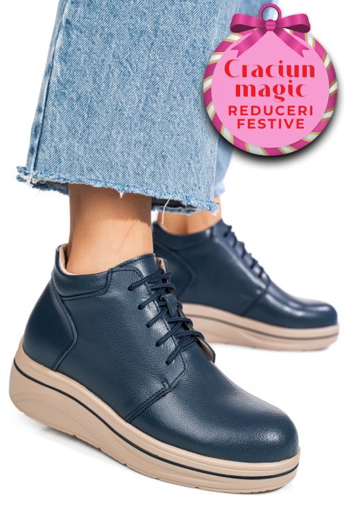 Ghete bleumarin piele naturala 0sp588