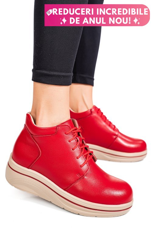 Ghete rosii piele naturala 0sp588