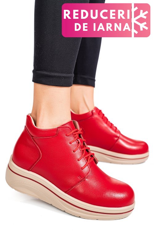 Ghete rosii piele naturala 0sp588