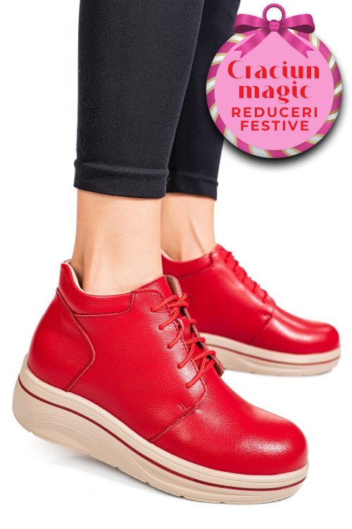 Ghete rosii piele naturala 0sp588