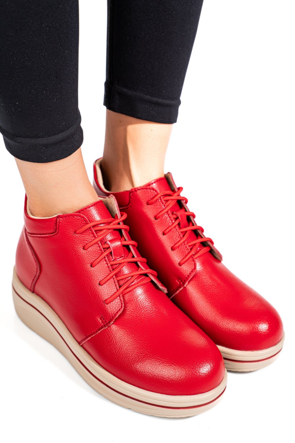 GHETE ROSII PIELE NATURALA 0SP588