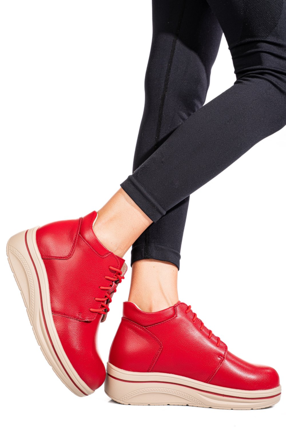 GHETE ROSII PIELE NATURALA 0SP588