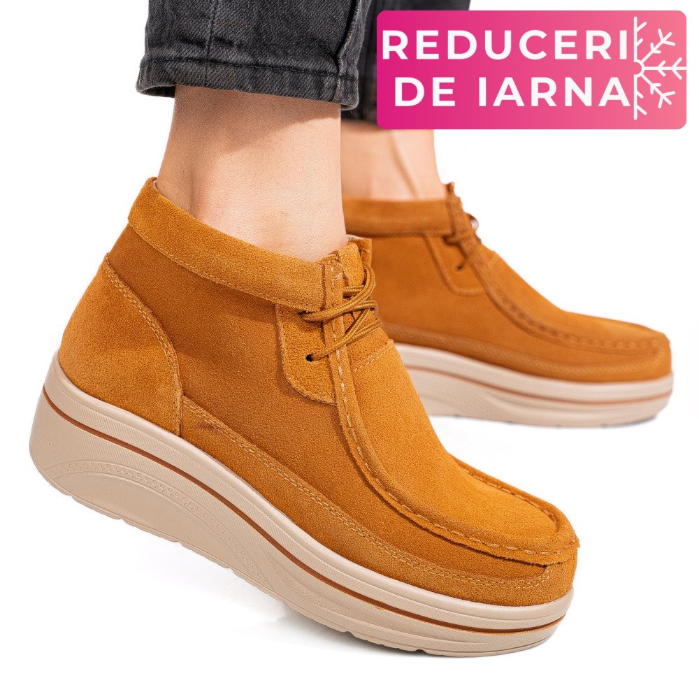 GHETE CAMEL PIELE NATURALA INTOARSA 0SP585