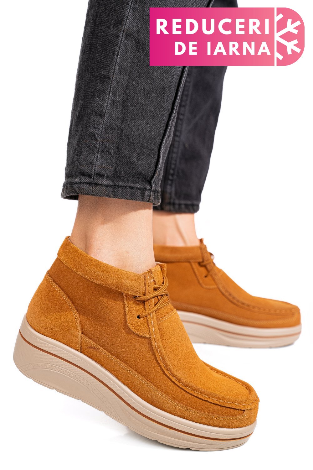 GHETE CAMEL PIELE NATURALA INTOARSA 0SP585