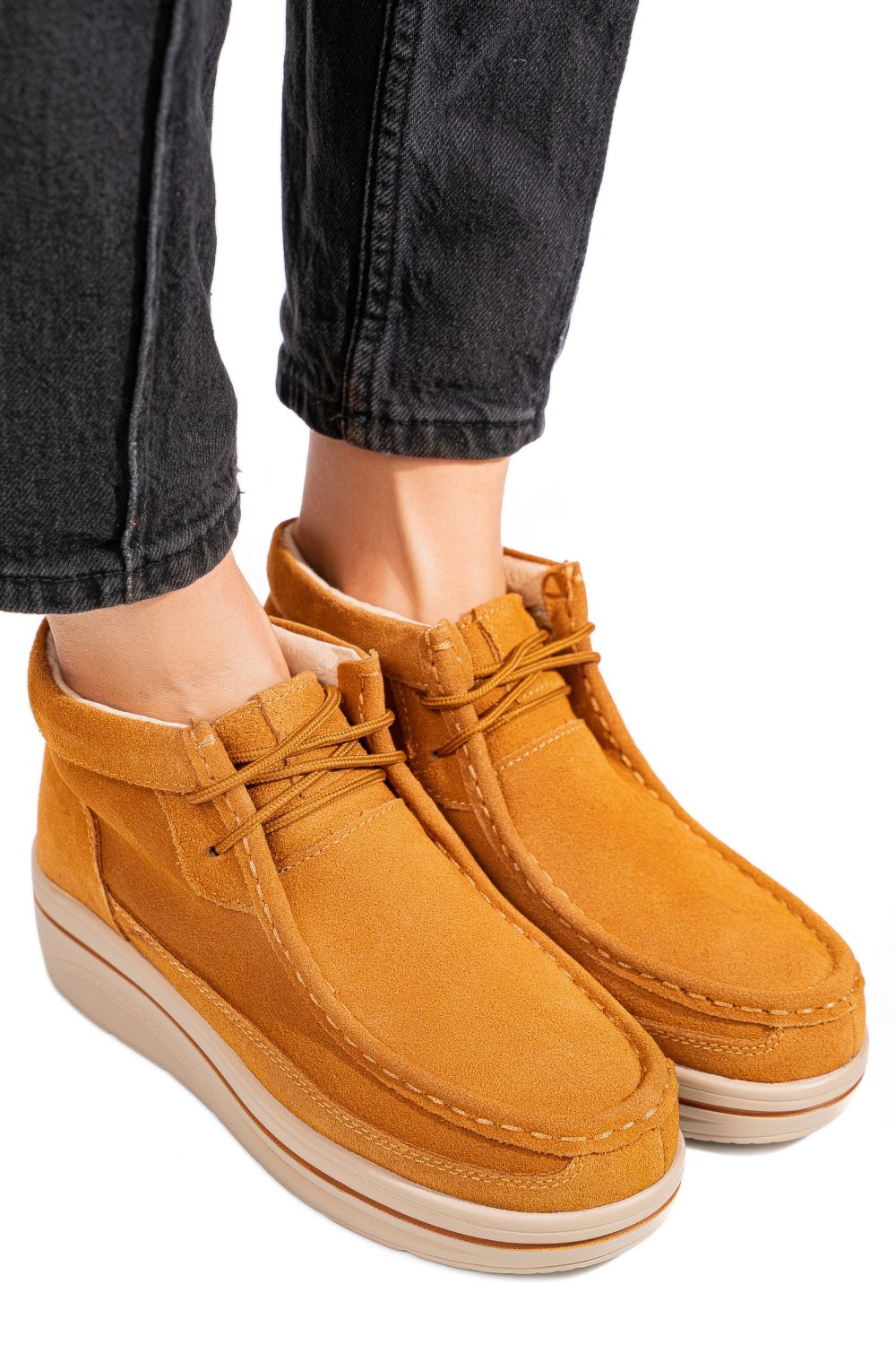 GHETE CAMEL PIELE NATURALA INTOARSA 0SP585