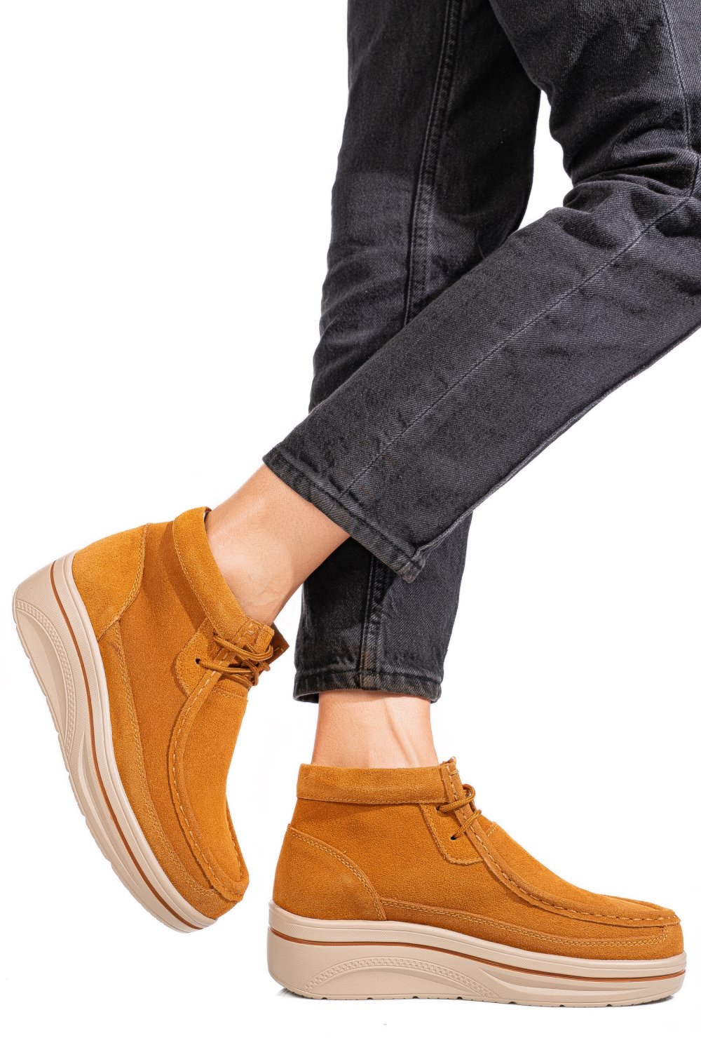 GHETE CAMEL PIELE NATURALA INTOARSA 0SP585